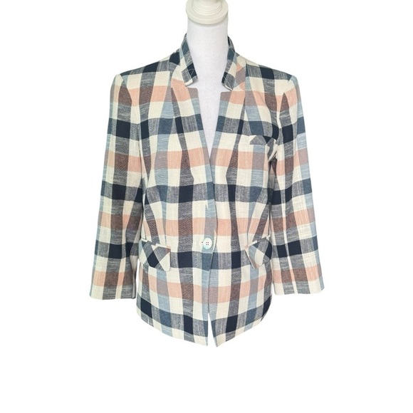 Veronica Beard - Schoolboy Stand Collar Dickey Feminine Blazer Sz 6 - Picture 2 of 10